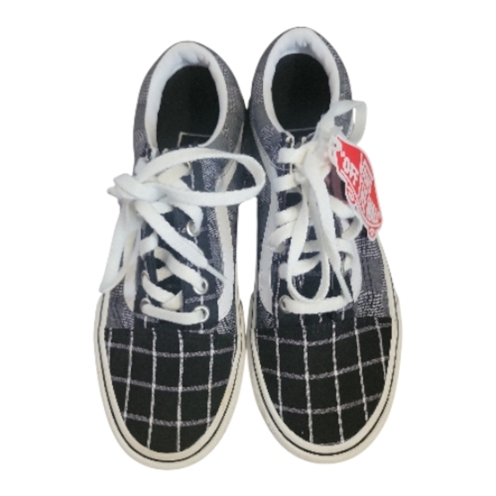 Vans Kids Black and White Grid Sneakers